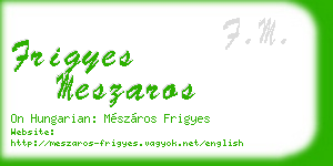 frigyes meszaros business card
