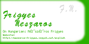 frigyes meszaros business card